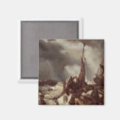 Een visser die zich in een net bevindt, 1868 magneet (Voorkant / Achterkant)