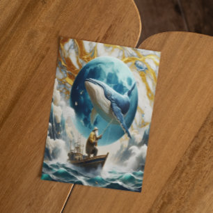 Een vissers kosmische vangst briefkaart