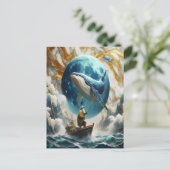 Een vissers kosmische vangst briefkaart (Staand voorkant)