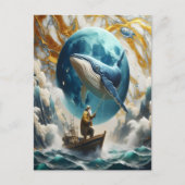 Een vissers kosmische vangst briefkaart (Voorkant)