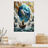 Een vissers kosmische vangst poster (Keuken)