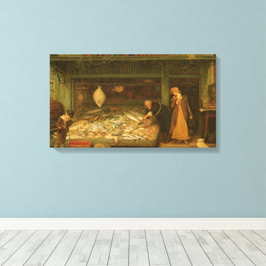 Een visserswinkel van Frederick Walker Canvas Afdruk (Insitu (Houten vloer))