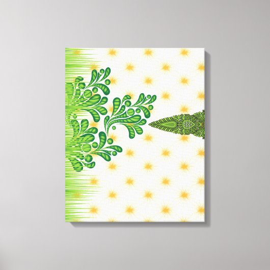 Een visueel aantrekkelijk groen en goud patroon me canvas afdruk (Voorkant)