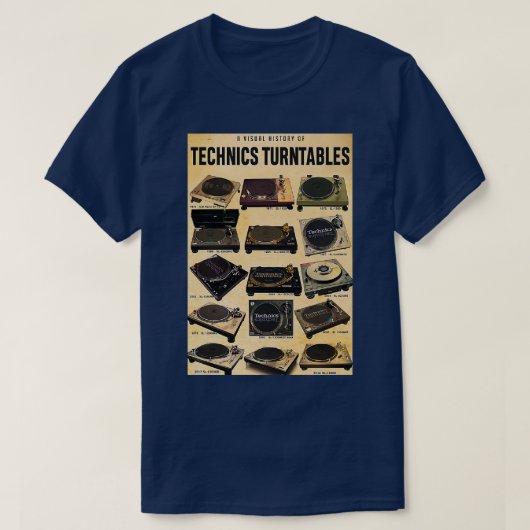 Een visuele geschiedenis van technische Platenspel T-shirt (Design voorkant)