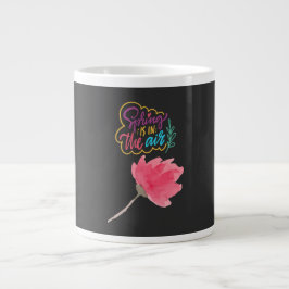 Een visuele lente-serie grote koffiekop