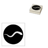 Een viswormpicoon Wood Art Stamp Rubberstempel (Gestempeld)