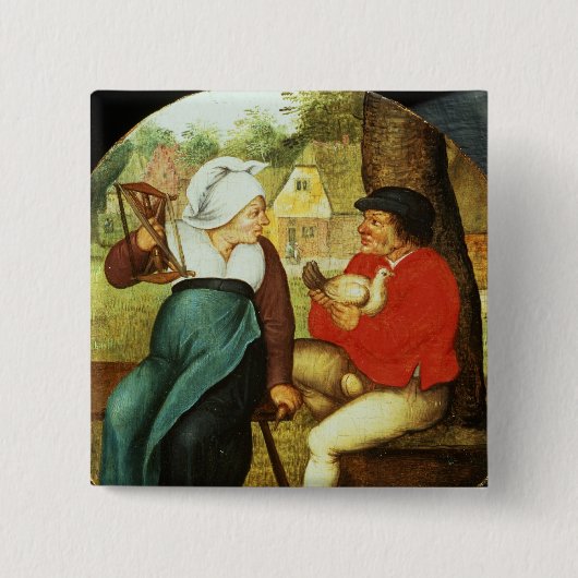 Een Vlaams Proverb Vierkante Button 5,1 Cm (Voorkant)