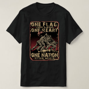 één vlag land één hart één natie veteraan da t-shirt