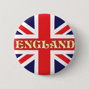 Een vlag van de Unie met Engeland over het geheel Ronde Button 5,7 Cm