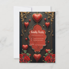 Een vleugje gotiek, hart en eeuwige verbondenheid. RSVP kaartje