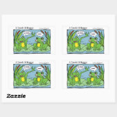 "Een vleugje Humor" Frogs Massage Therapie Comic Rechthoekige Sticker (Vel)