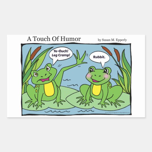 "Een vleugje Humor" Frogs Massage Therapie Comic Rechthoekige Sticker (Voorkant)