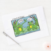 "Een vleugje Humor" Frogs Massage Therapie Comic Rechthoekige Sticker (Envelop)