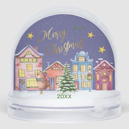 EEN VLEUGJE KERSTNOSTALGIE 2 SNEEUW WERELDBOLLEN SNEEUWBOL (Achterkant)