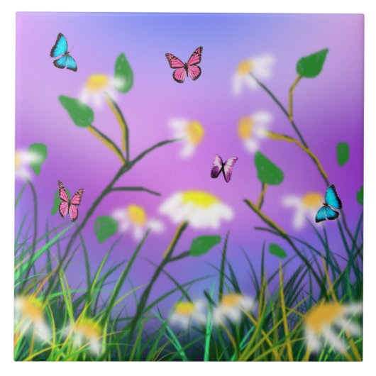 Een vleugje lente, grote keramische Tegel Tegeltje (Voorkant)