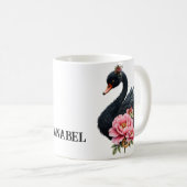 Een vleugje roos en de gloed van een zwaan. koffiemok (Voorkant rechts)