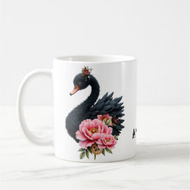 Een vleugje roos en de gloed van een zwaan. koffiemok
