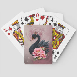 Een vleugje roos en zwanenglans. pokerkaarten