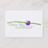 Een vleugje roze in de groene miniprint visitekaartje (Achterkant)