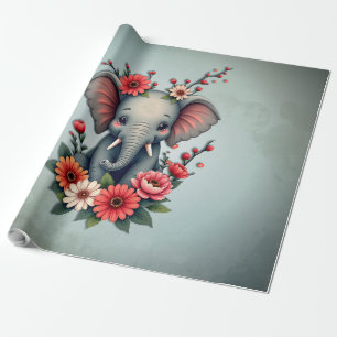 Een vleugje zomer: de baby-olifant cadeaupapier