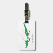 Een Vliegende Groene Alligator Bagage Label (Voorkant verticaal)