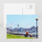 Een vlieger vliegen op Pier A Park Hoboken NJ Briefkaart (Voorkant / Achterkant)