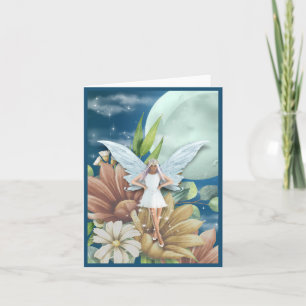 Een vliegtuig in de tuin bij nacht van 4 x 5,6 inc notitiekaartje