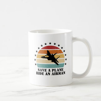 Een vliegtuig redden, een vliegenier berijden koffiemok