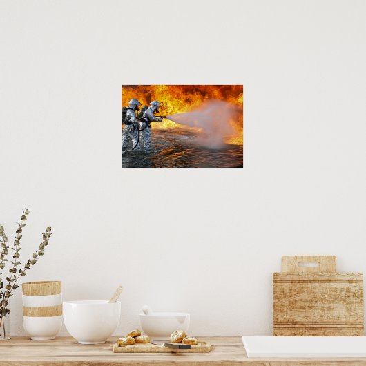 Een vliegtuig reddingsteams poster (Keuken)