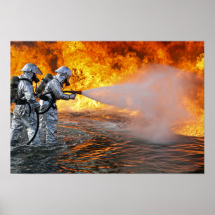 Een vliegtuig reddingsteams poster