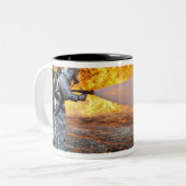 Een vliegtuig reddingsteams tweekleurige koffiemok (Voorkant links)