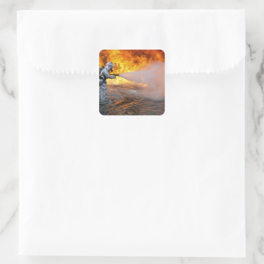 Een vliegtuig reddingsteams vierkante sticker (Tas)