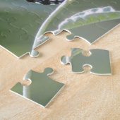 Een vlinder die op een lef rust legpuzzel (Zijkant)