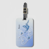 Een vlinder en hart bagagelabel (Voorkant (verticaal))