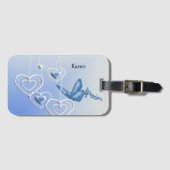 Een vlinder en hart bagagelabel (Voorkant (horizontaal))