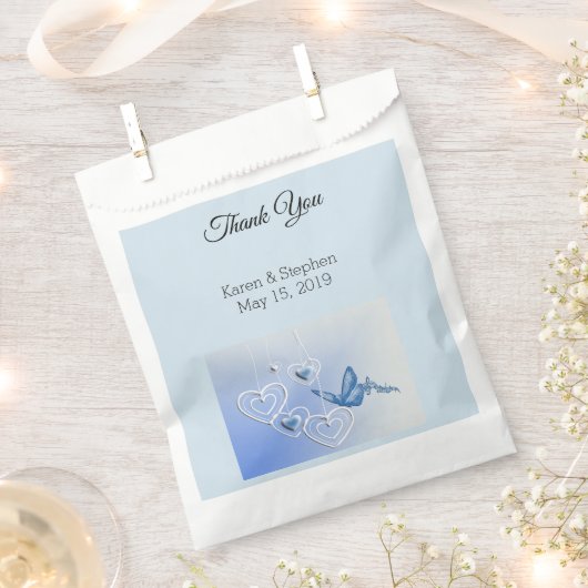Een vlinder en hart bedankzakje (Geknipt)