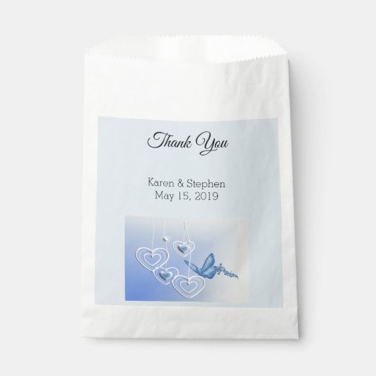 Een vlinder en hart bedankzakje (Voorkant)