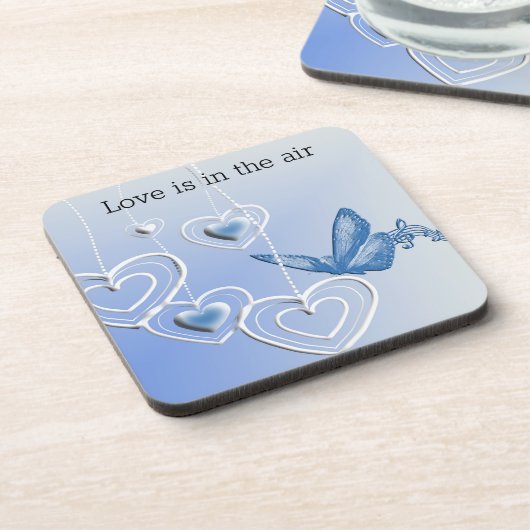 Een vlinder en hart bier onderzetter (Linkerzijde)