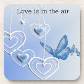 Een vlinder en hart bier onderzetter (Voorkant)