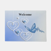 Een vlinder en hart deurmat (Voorkant)