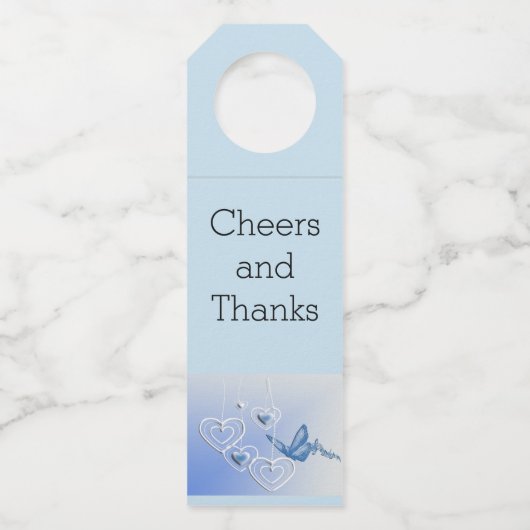 Een vlinder en hart flessenhanger (Voorkant)