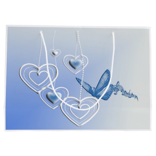 Een vlinder en hart groot cadeauzakje (Achterkant)