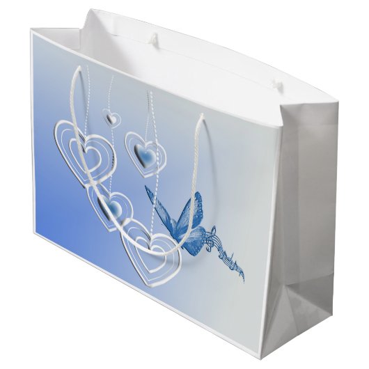 Een vlinder en hart groot cadeauzakje (Achterkant Gekanteld)