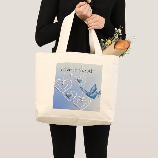 Een vlinder en hart grote tote bag (Voorkant (product))