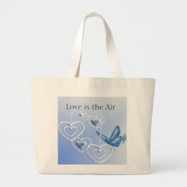 Een vlinder en hart grote tote bag