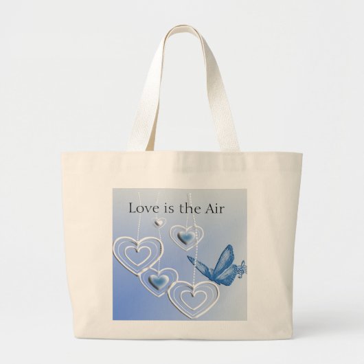 Een vlinder en hart grote tote bag (Voorkant)