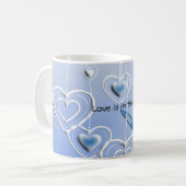 Een vlinder en hart koffiemok (Voorkant links)