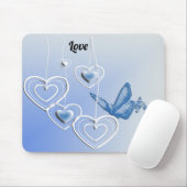 Een vlinder en hart muismat (Met muis)