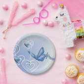 Een vlinder en hart papieren bordje (Feest)