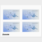 Een vlinder en hart rechthoekige sticker (Vel)